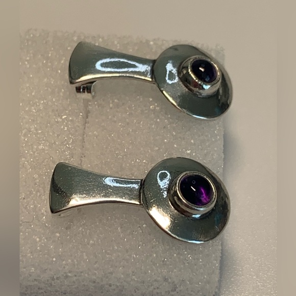 Silpada - Shube Vintage Petite Rare Sterling Silver & Amethyst Post Earrings - Picture 12 of 16